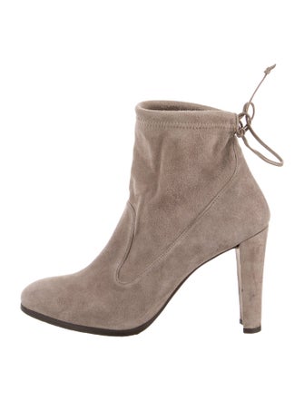 Stuart Weitzman Suede Distressed Accents Lace-Up Boots