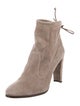 Stuart Weitzman Suede Distressed Accents Lace-Up Boots