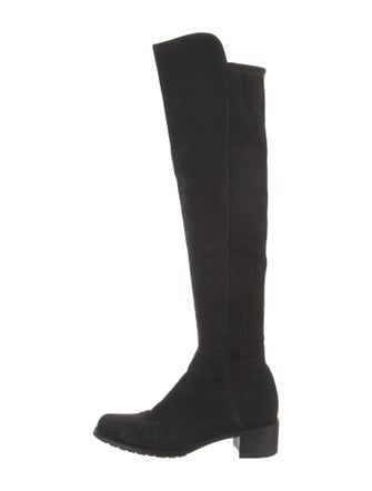 Stuart Weitzman Suede Embroidered Accent Boots