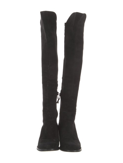 Stuart Weitzman Suede Embroidered Accent Boots