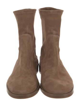 Stuart Weitzman Suede Embroidered Accent Sock Boots