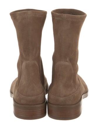 Stuart Weitzman Suede Embroidered Accent Sock Boots