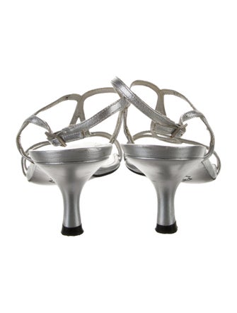 Stuart Weitzman Leather T-Strap Sandals