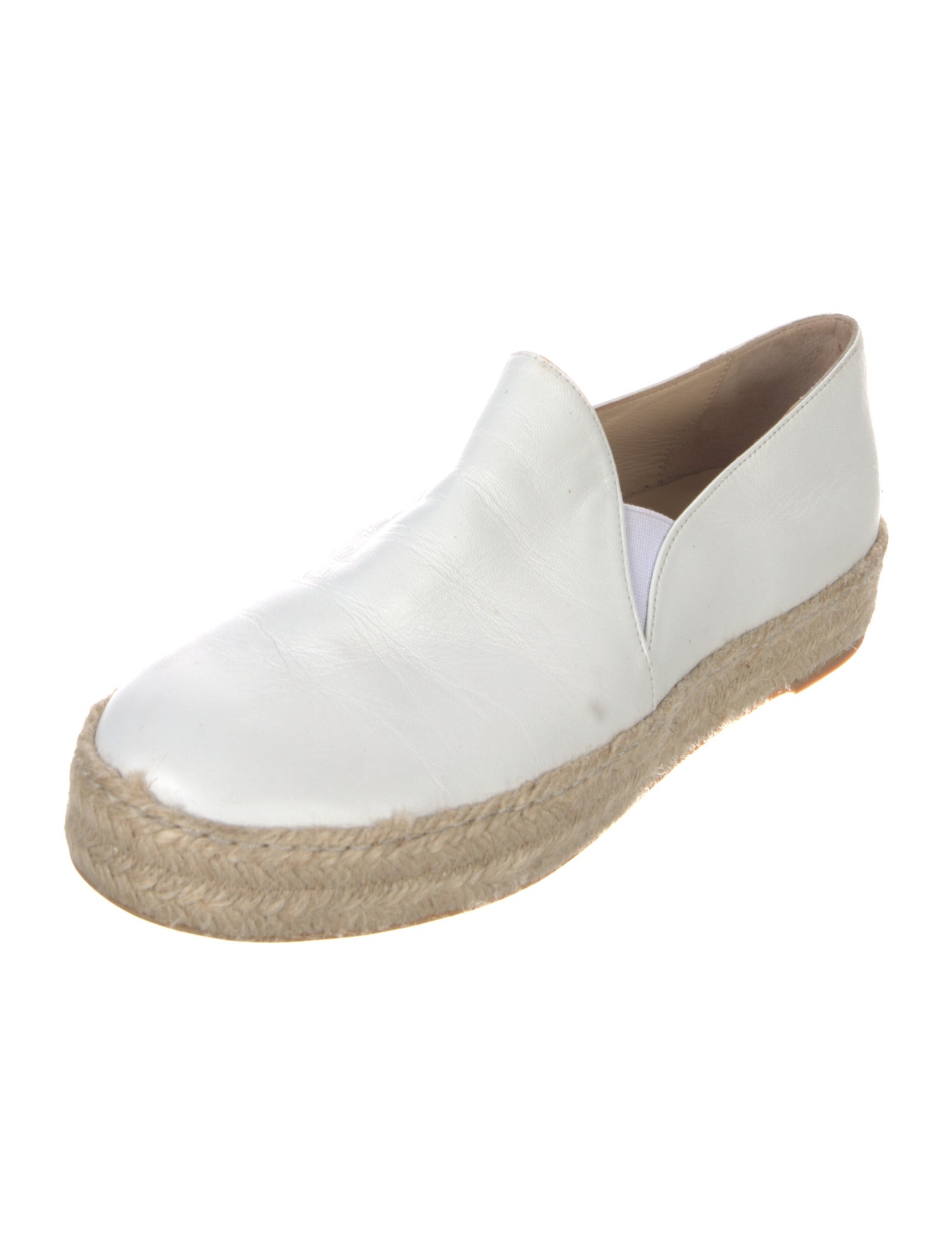 Stuart Weitzman Leather Braided Accents Espadrilles