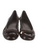 Stuart Weitzman Patent Leather Bow Accents Ballet Flats