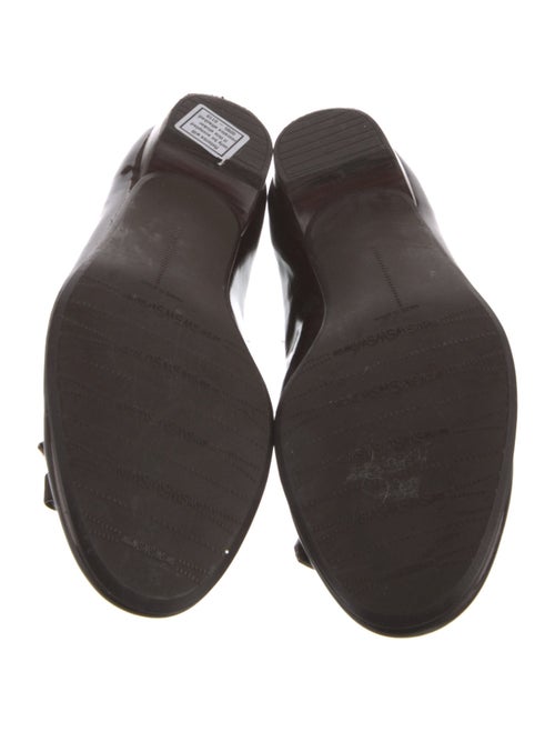 Stuart Weitzman Patent Leather Bow Accents Ballet Flats