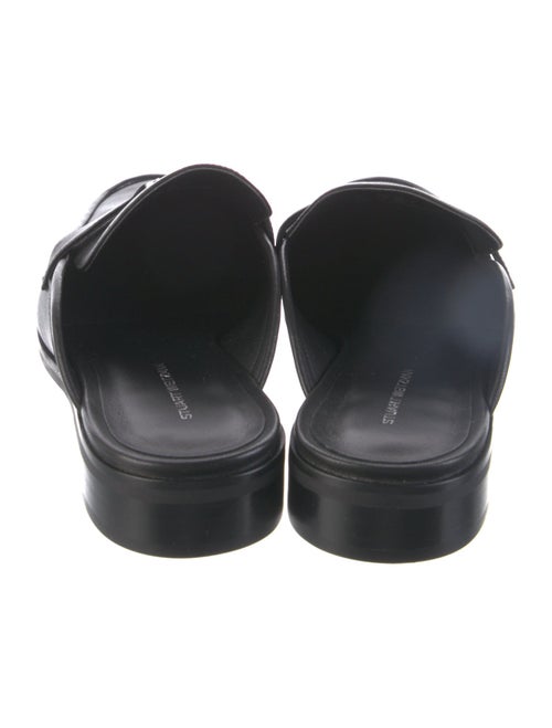 Stuart Weitzman Leather Raw-Edge Trim Mules