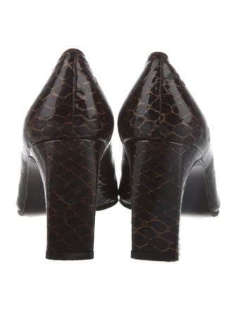 Stuart Weitzman Leather Embroidered Accent Pumps