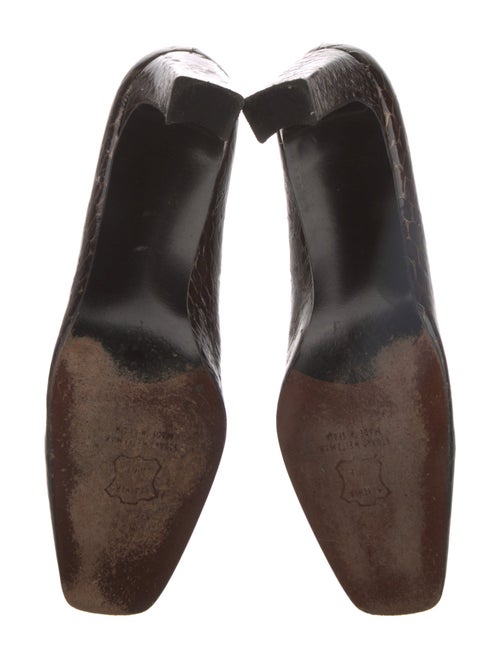 Stuart Weitzman Leather Embroidered Accent Pumps