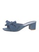Stuart Weitzman Denim Bow Accents Slides