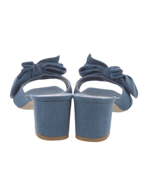 Stuart Weitzman Denim Bow Accents Slides