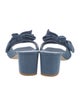 Stuart Weitzman Denim Bow Accents Slides