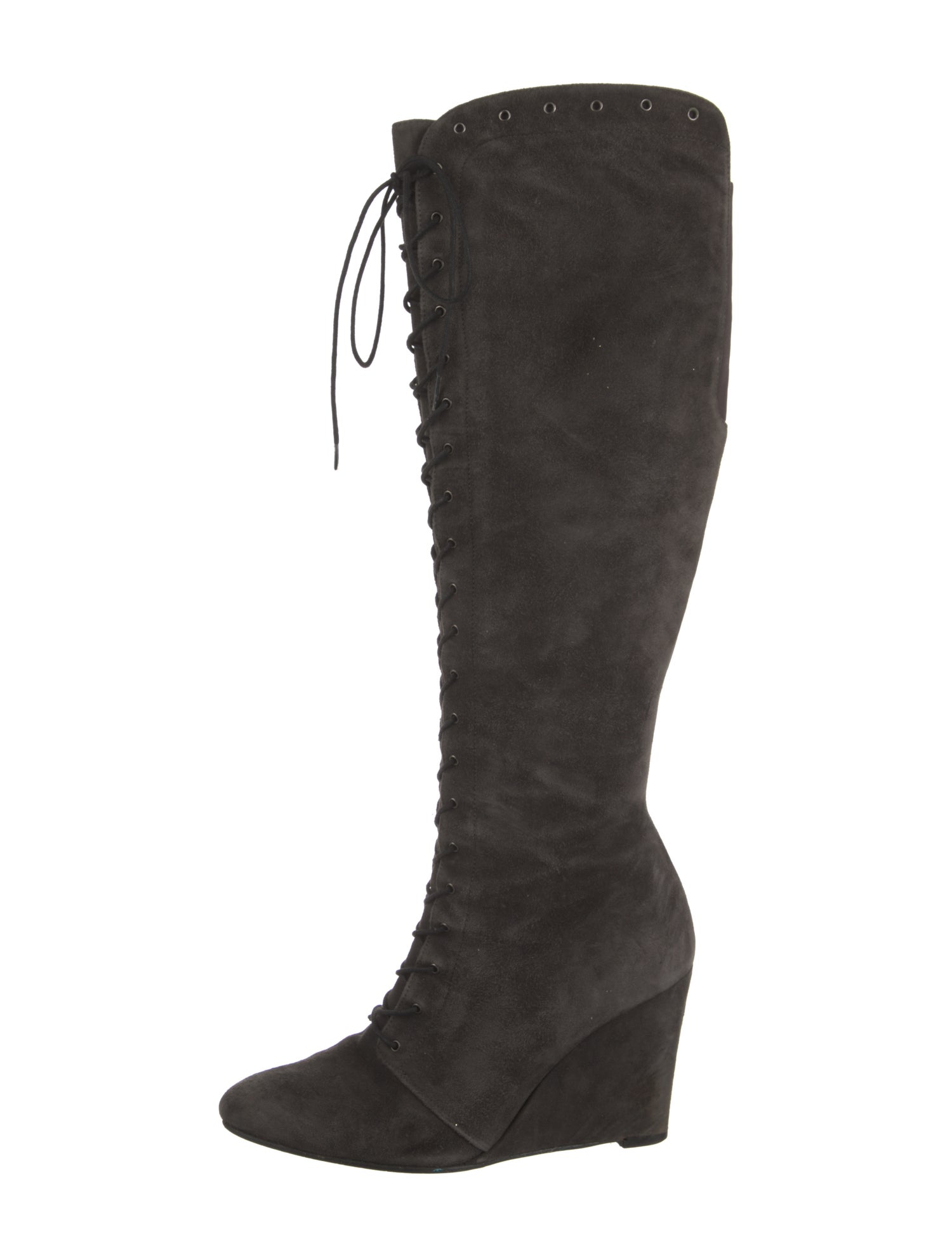 Stuart Weitzman Suede Colorblock Pattern Lace-Up Boots