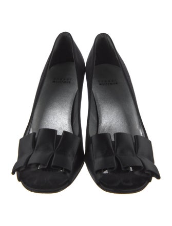 Stuart Weitzman Satin Ruffle Embellishment Pumps