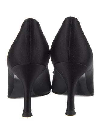 Stuart Weitzman Satin Ruffle Embellishment Pumps