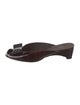 Stuart Weitzman Patent Leather Bow Accents Slides