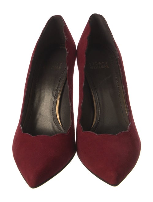 Stuart Weitzman Suede Scalloped Accent Pumps