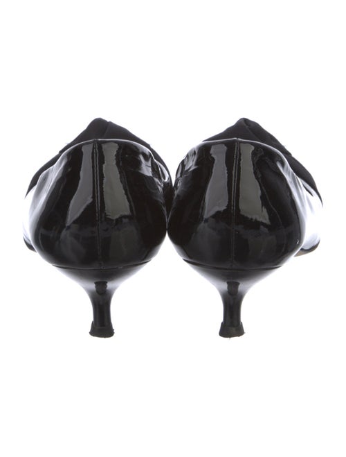 Stuart Weitzman Patent Leather Grosgrain Trim Pumps