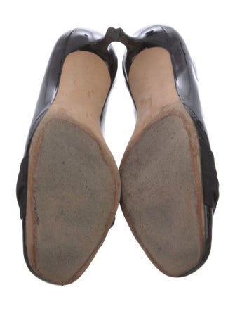 Stuart Weitzman Patent Leather Grosgrain Trim Pumps