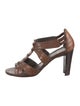 Stuart Weitzman Leather Studded Accents T-Strap Sandals
