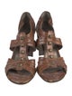 Stuart Weitzman Leather Studded Accents T-Strap Sandals