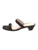 Stuart Weitzman Suede Leather Trim Embellishment Slides
