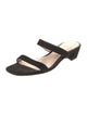 Stuart Weitzman Suede Leather Trim Embellishment Slides