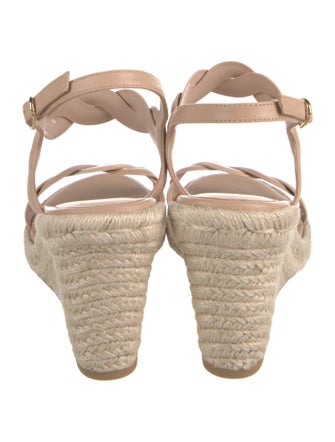 Stuart Weitzman Leather Braided Accents Espadrilles