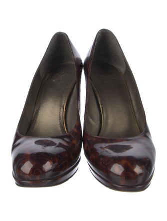 Stuart Weitzman Patent Leather Animal Print Pumps