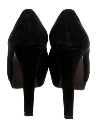 Stuart Weitzman Suede Bow Accents Pumps