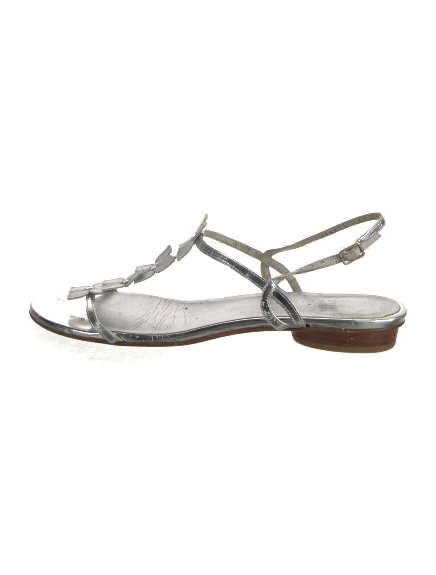 Stuart Weitzman Leather T-Strap Sandals