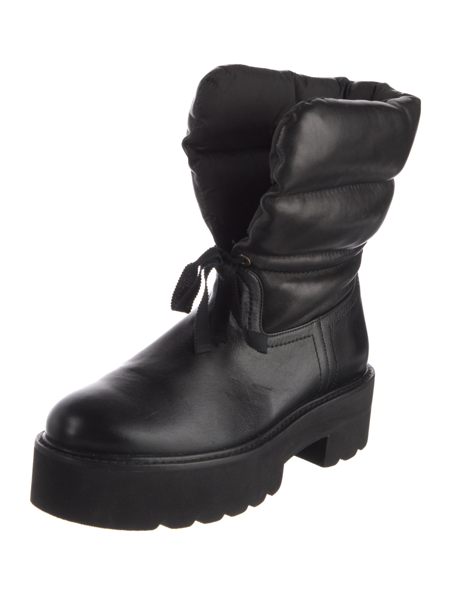 Stuart Weitzman Leather Lace-Up Boots