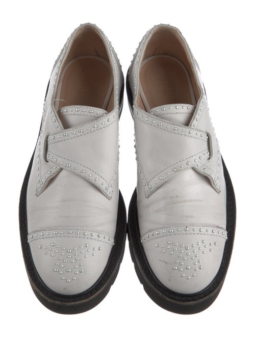 Stuart Weitzman Leather Studded Accents Loafers
