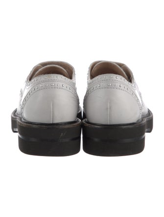Stuart Weitzman Leather Studded Accents Loafers