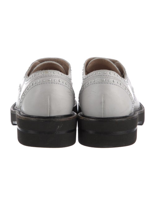 Stuart Weitzman Leather Studded Accents Loafers