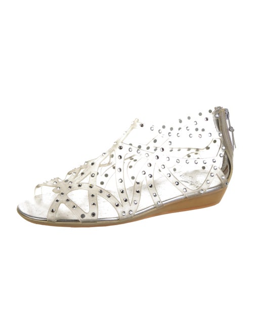 Stuart Weitzman PVC Polka Dot Print Gladiator Sandals