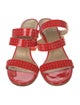 Stuart Weitzman Patent Leather Studded Accents Sandals