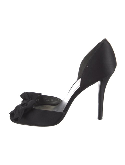 Stuart Weitzman Satin Bow Accents D'Orsay Pumps