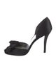 Stuart Weitzman Satin Bow Accents D'Orsay Pumps