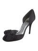 Stuart Weitzman Satin Bow Accents D'Orsay Pumps