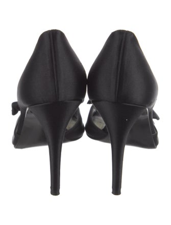 Stuart Weitzman Satin Bow Accents D'Orsay Pumps