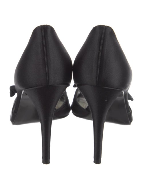 Stuart Weitzman Satin Bow Accents D'Orsay Pumps
