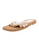 Stuart Weitzman Leather Beaded Accents Slides