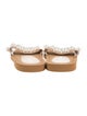Stuart Weitzman Leather Beaded Accents Slides