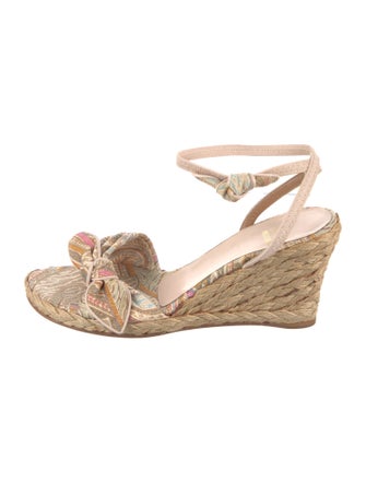 Stuart Weitzman Floral Print Bow Accents Espadrilles