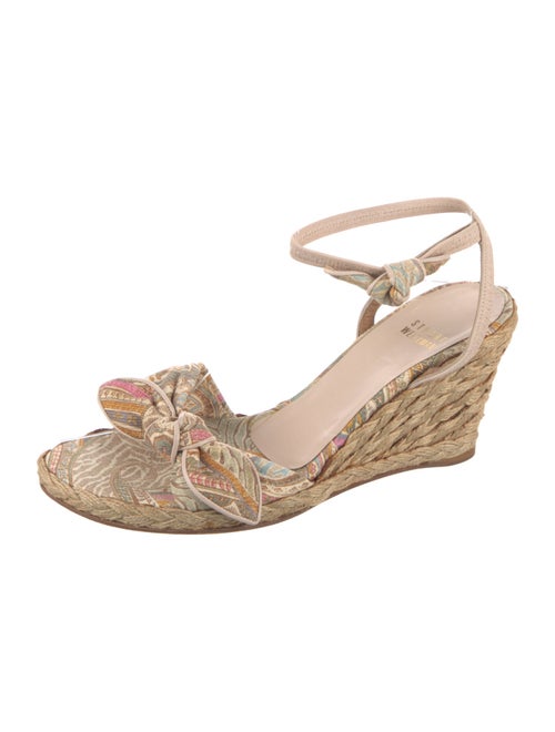 Stuart Weitzman Floral Print Bow Accents Espadrilles