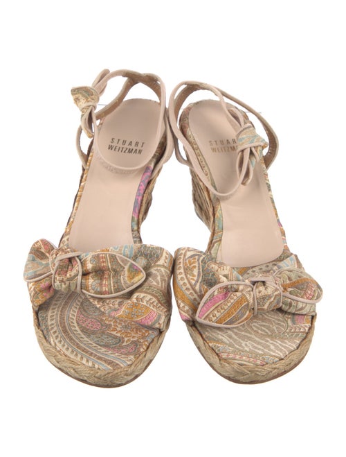 Stuart Weitzman Floral Print Bow Accents Espadrilles
