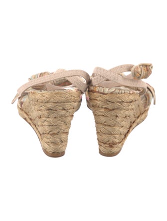 Stuart Weitzman Floral Print Bow Accents Espadrilles