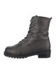 Stuart Weitzman Leather Glitter Accents Combat Boots