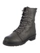 Stuart Weitzman Leather Glitter Accents Combat Boots